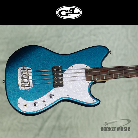 G&L Fallout Bass Emerald Blue Metallic / Rosewood