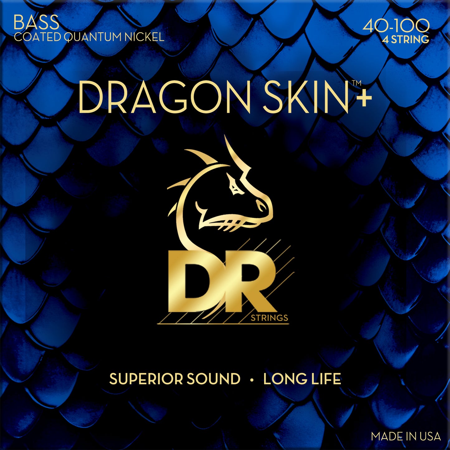 DR DBQ-40 DRAGON SKIN+ Quantum Nickel Bass Strings, 4-String Light 40-100