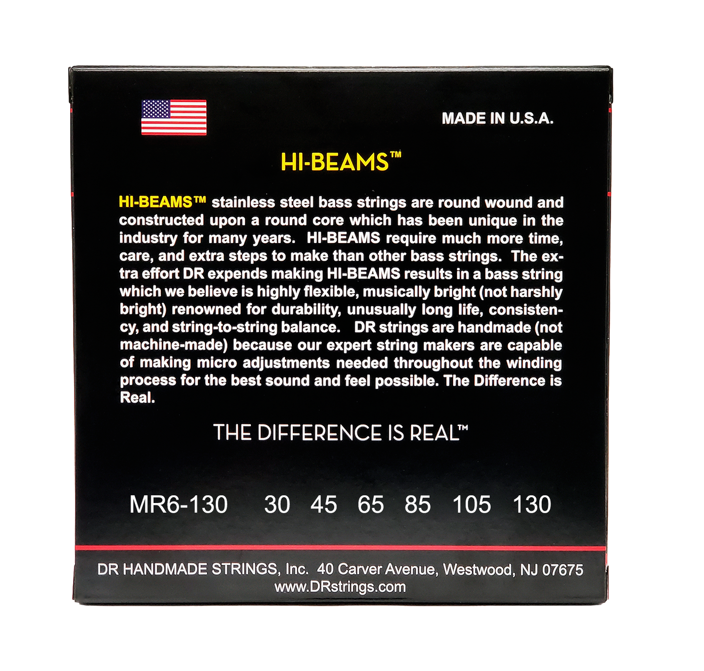 DR MR6-130 HI-BEAM Bass Strings, 6-String 30-130