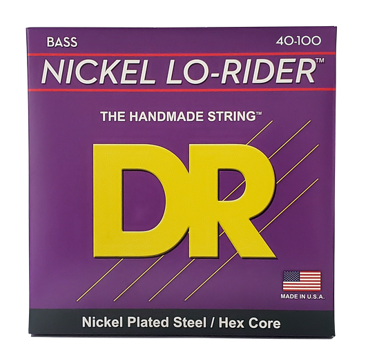 DR NLH-40 Nickel LO-RIDER Bass Strings, 4-String 40-100