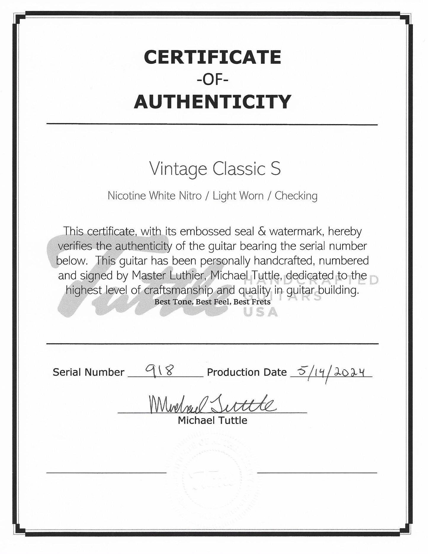 Tuttle Vintage Classic S Nicotine White / Rosewood